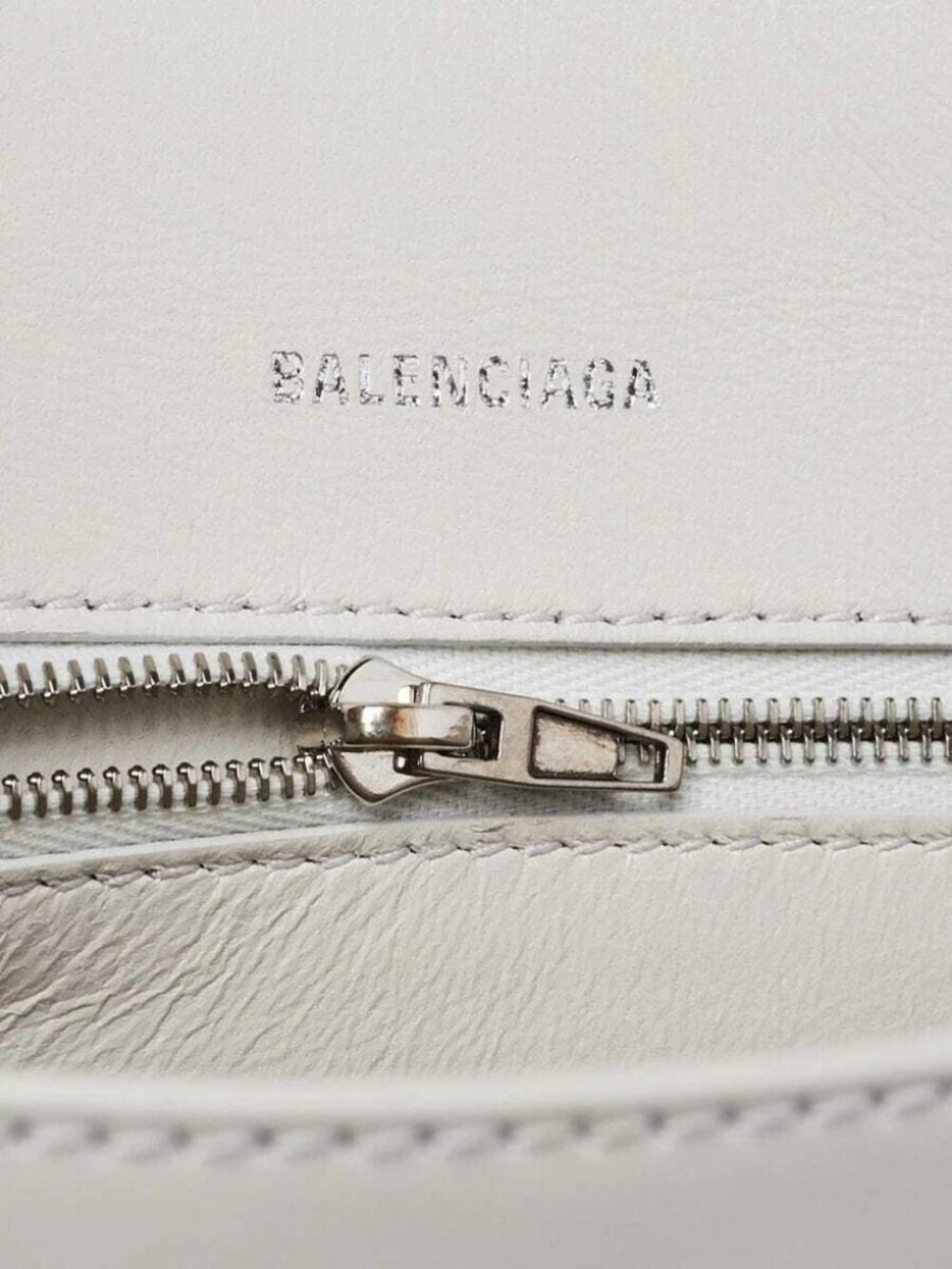 Balenciaga Dark White Leather Hourglass Small Top Handle Bag - Picture 9 of 10